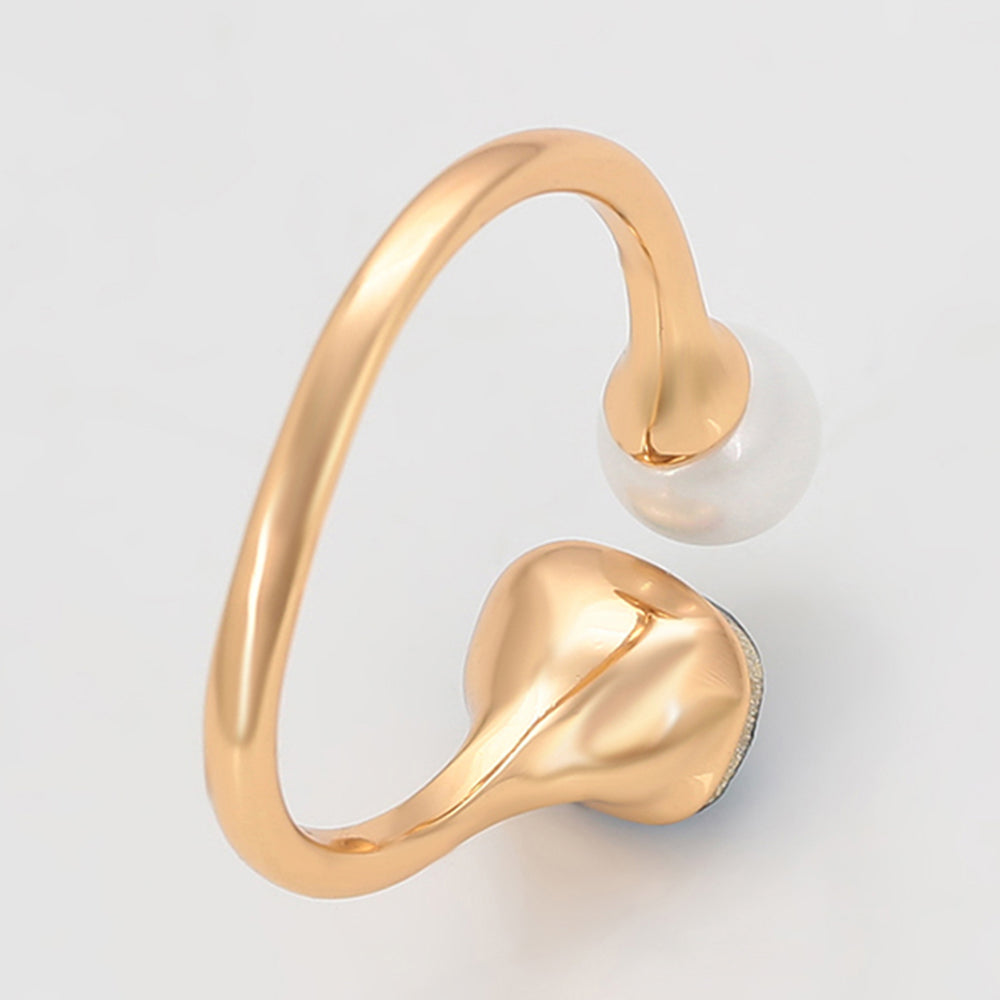 Inel din Aliaj Placat cu Aur cu Perlă de cristal și Cristal Albastru Emporia®