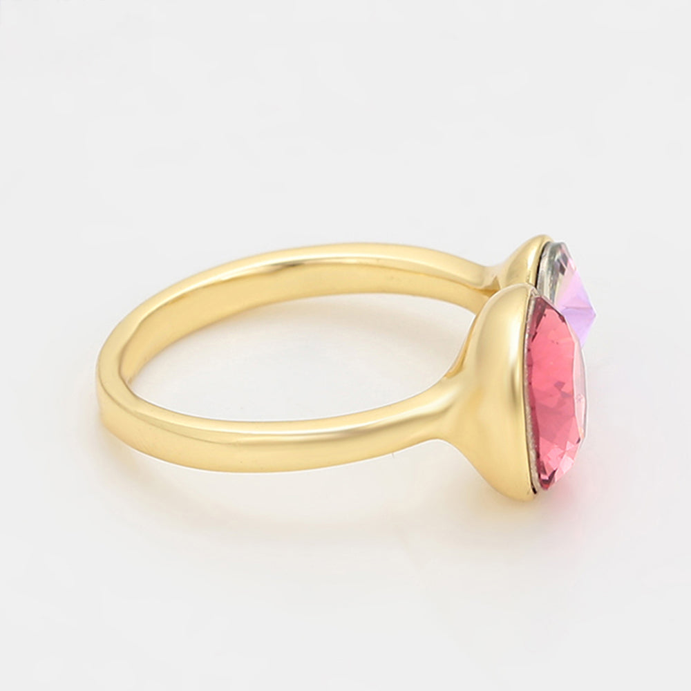 Inel din Aliaj Placat cu Aur cu Cristal Roz Emporia® 3 