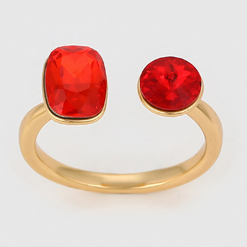 Inel din Aliaj Placat cu Aur cu Cristal Roșu Emporia®