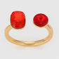 Inel din Aliaj Placat cu Aur cu Cristal Roșu Emporia®