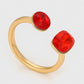 Inel din Aliaj Placat cu Aur cu Cristal Roșu Emporia®