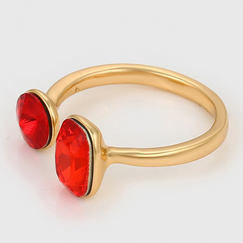 Inel din Aliaj Placat cu Aur cu Cristal Roșu Emporia®