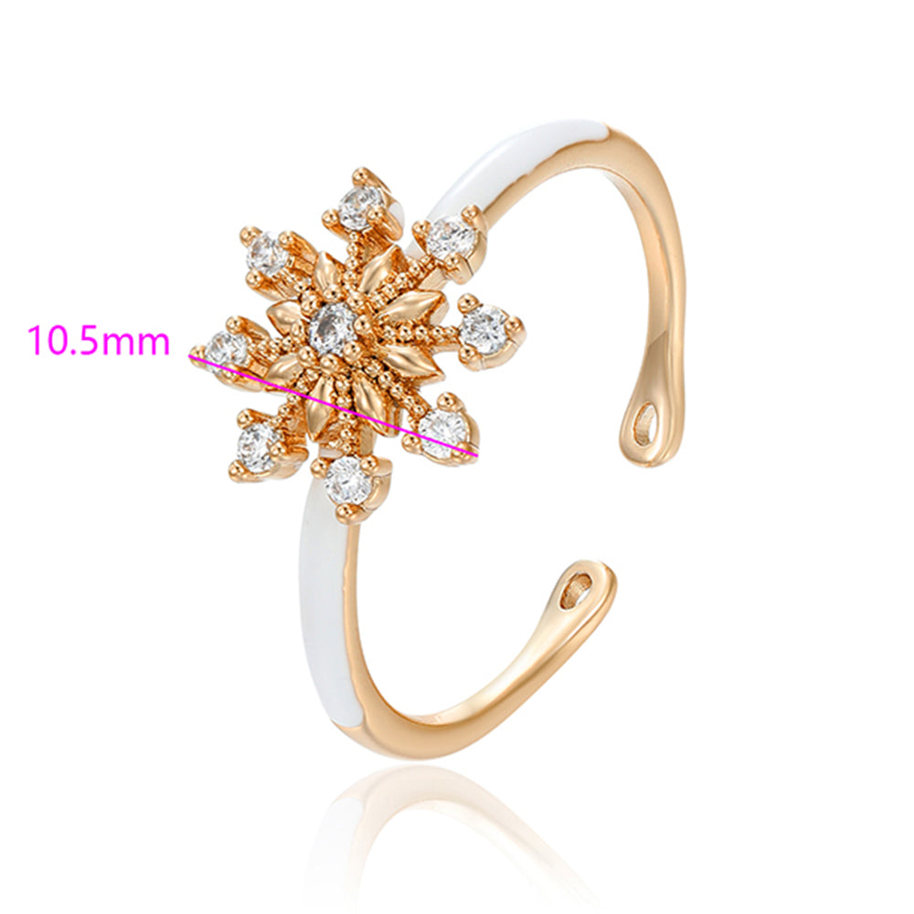 Inel din Aliaj Placat cu Aur cu Cristal Alb Emporia® și Email 2 