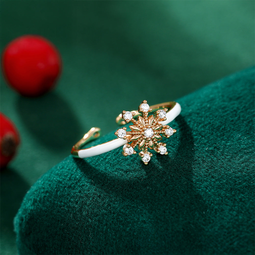 Inel din Aliaj Placat cu Aur cu Cristal Alb Emporia® și Email 3 