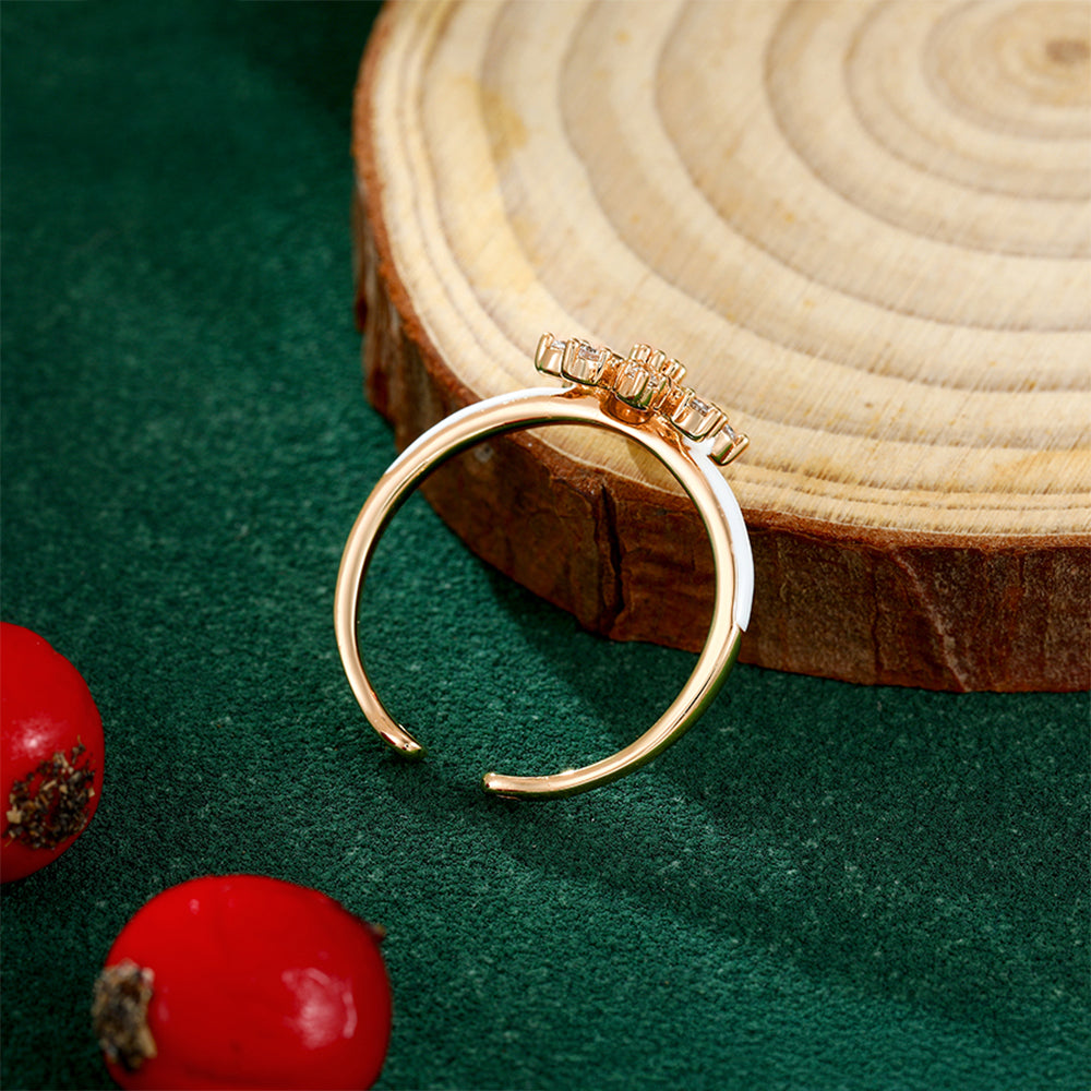 Inel din Aliaj Placat cu Aur cu Cristal Alb Emporia® și Email 7 