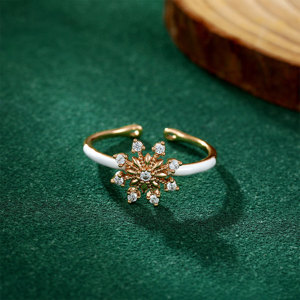 Inel din Aliaj Placat cu Aur cu Cristal Alb Emporia® și Email