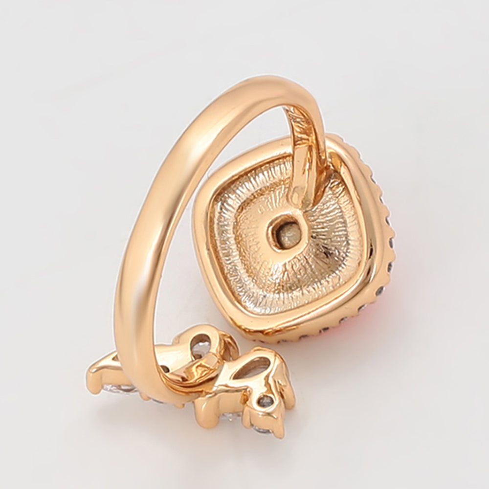 Inel din Aliaj Placat cu Aur cu Cristal Roșu Emporia® și Cristal Alb Emporia® 7 