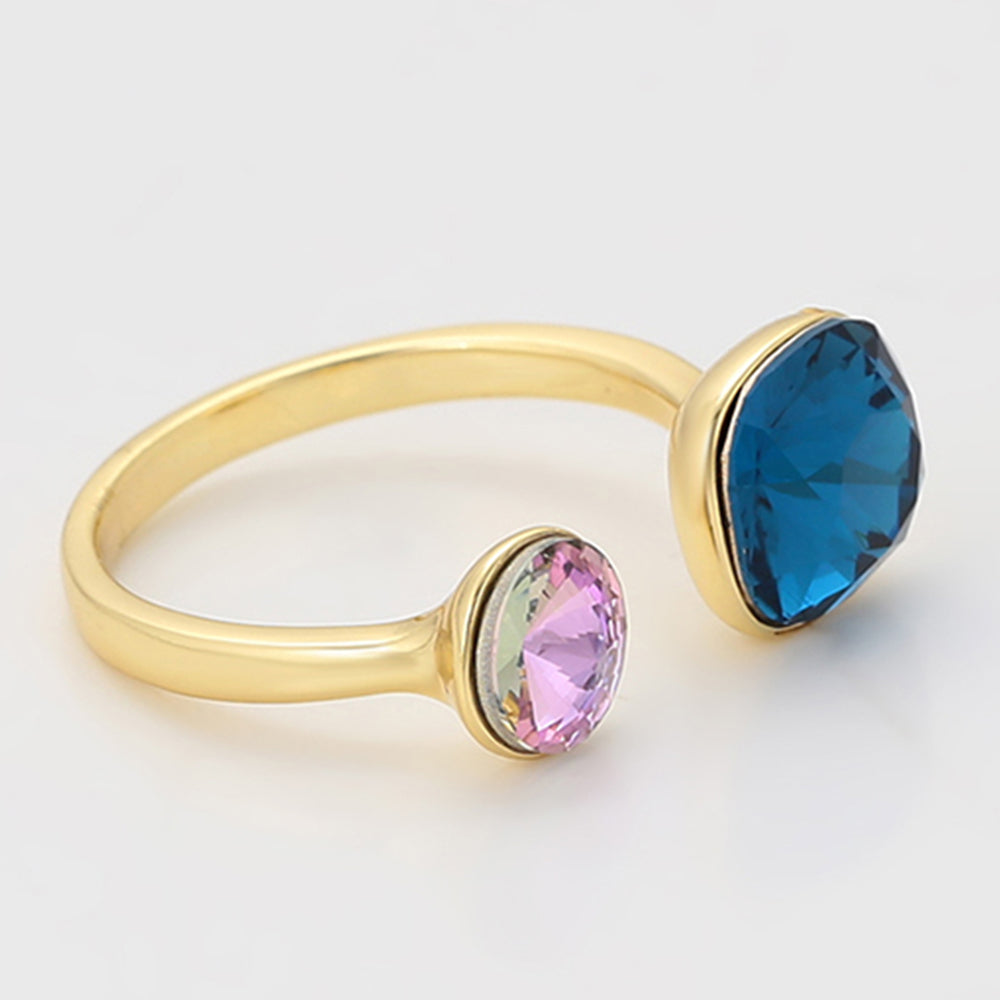 Inel din Aliaj Placat cu Aur cu Cristal Violet Emporia® și Cristal Albastru Emporia®