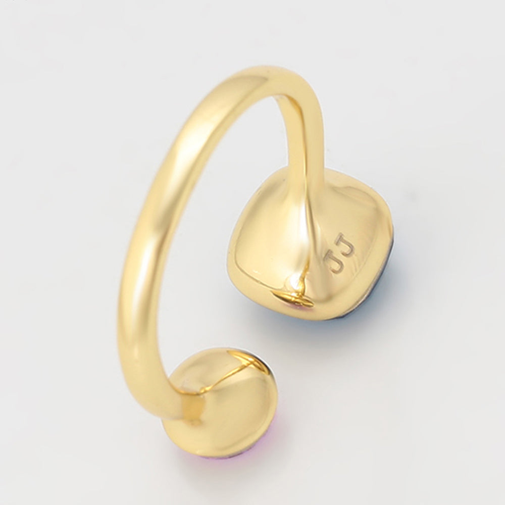 Inel din Aliaj Placat cu Aur cu Cristal Violet Emporia® și Cristal Albastru Emporia® 7 