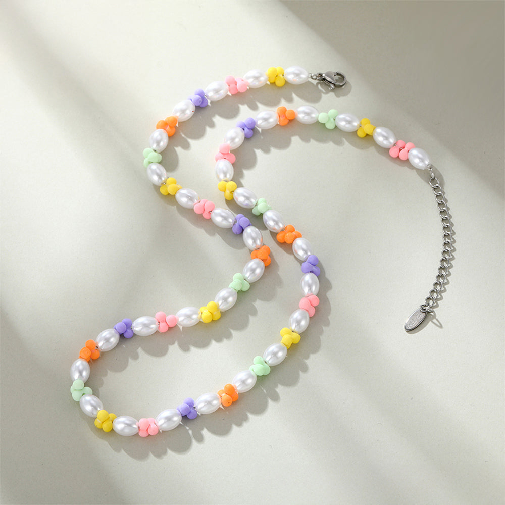 Colier din Aliaj Placat cu Aur cu Perlă de cristal 6 