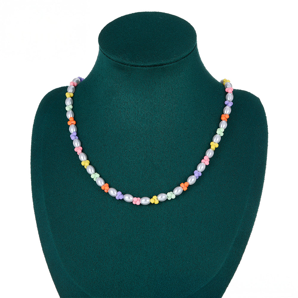 Colier din Aliaj Placat cu Aur cu Perlă de cristal 7 