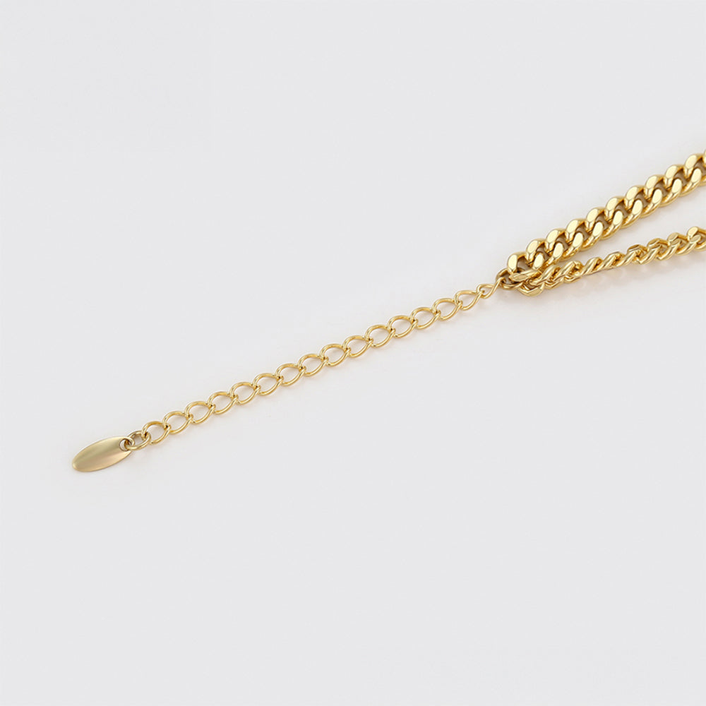 Colier din Aliaj Placat cu Aur cu Cristal Roșu Emporia® și Cristal Verde Emporia®