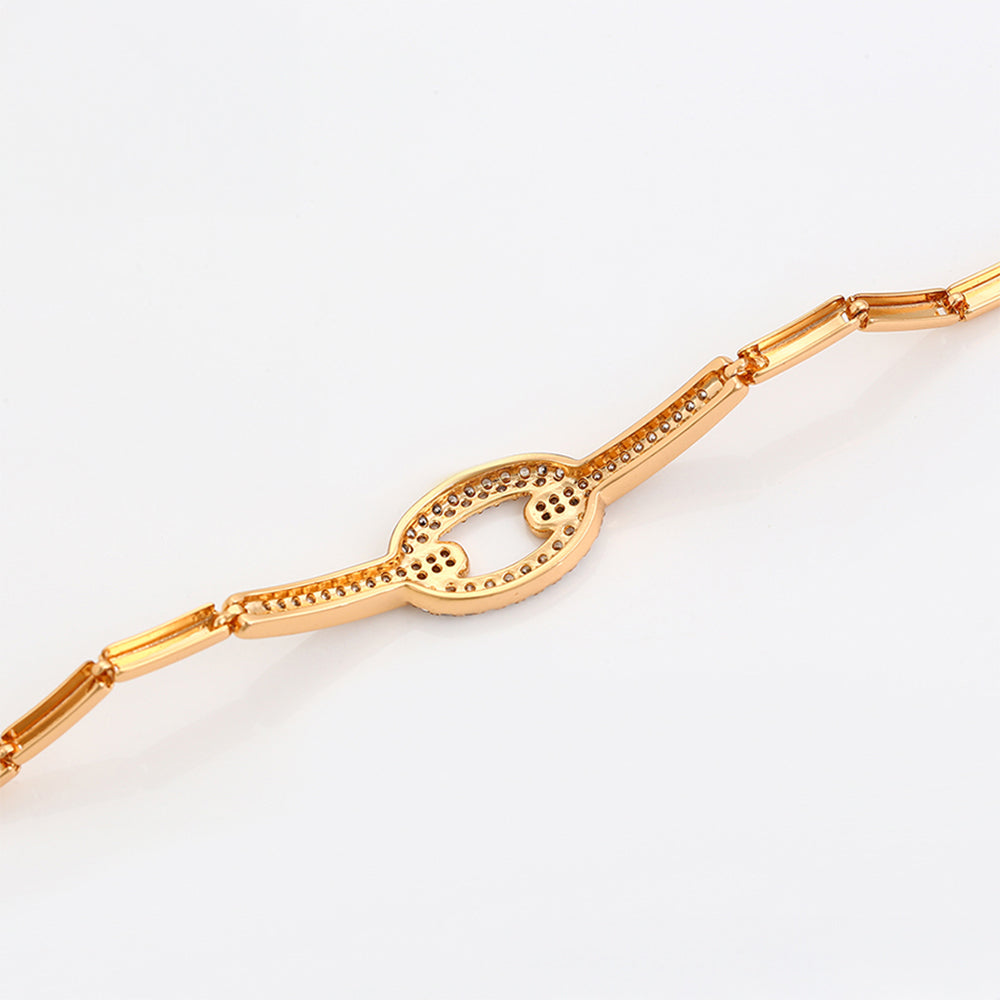 Brățară din Aliaj Placat cu Aur cu Cristal Alb Emporia®