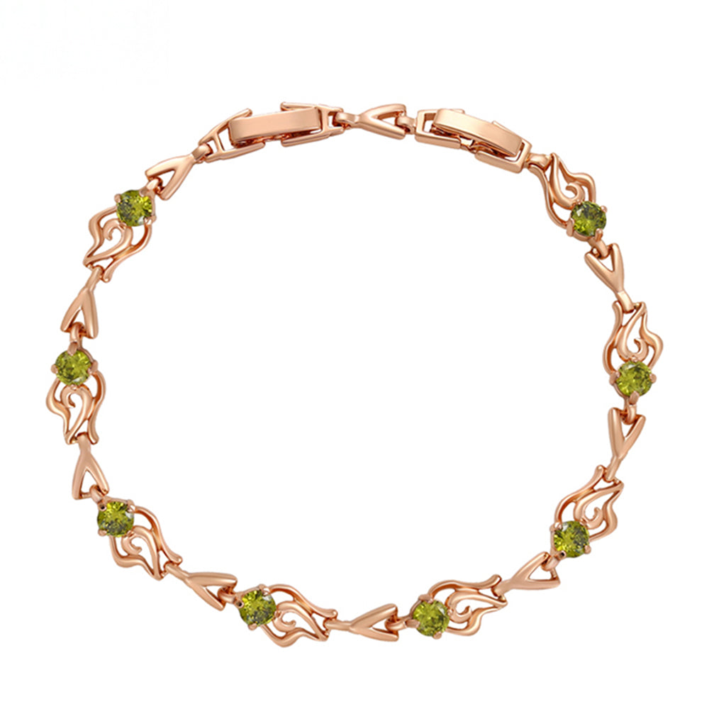 Brățară din Aliaj Placat cu Aur cu Cristal Verde Emporia® 1 