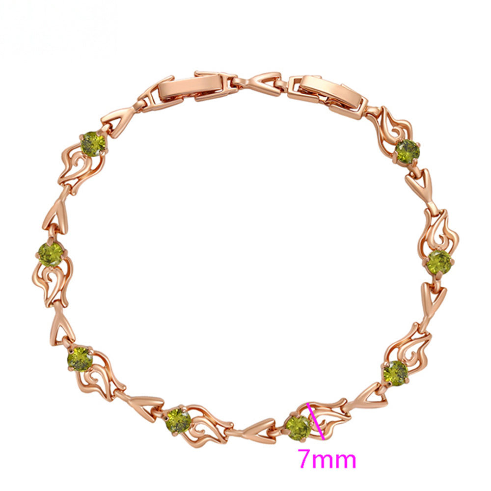 Brățară din Aliaj Placat cu Aur cu Cristal Verde Emporia® 2 