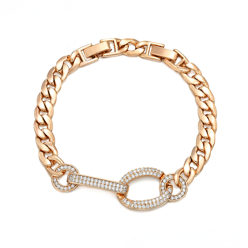 Brățară din Aliaj Placat cu Aur cu Cristal Alb Emporia® 2 