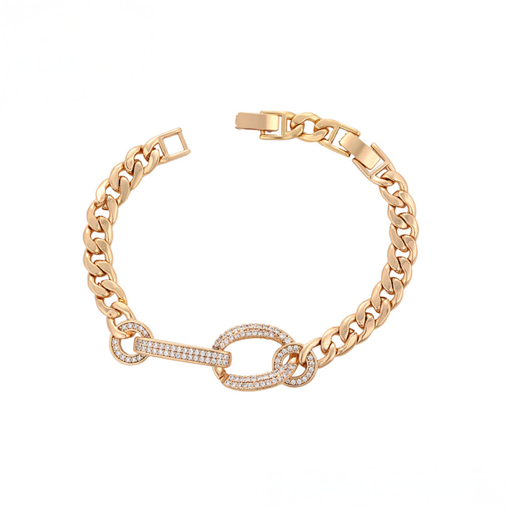 Brățară din Aliaj Placat cu Aur cu Cristal Alb Emporia®