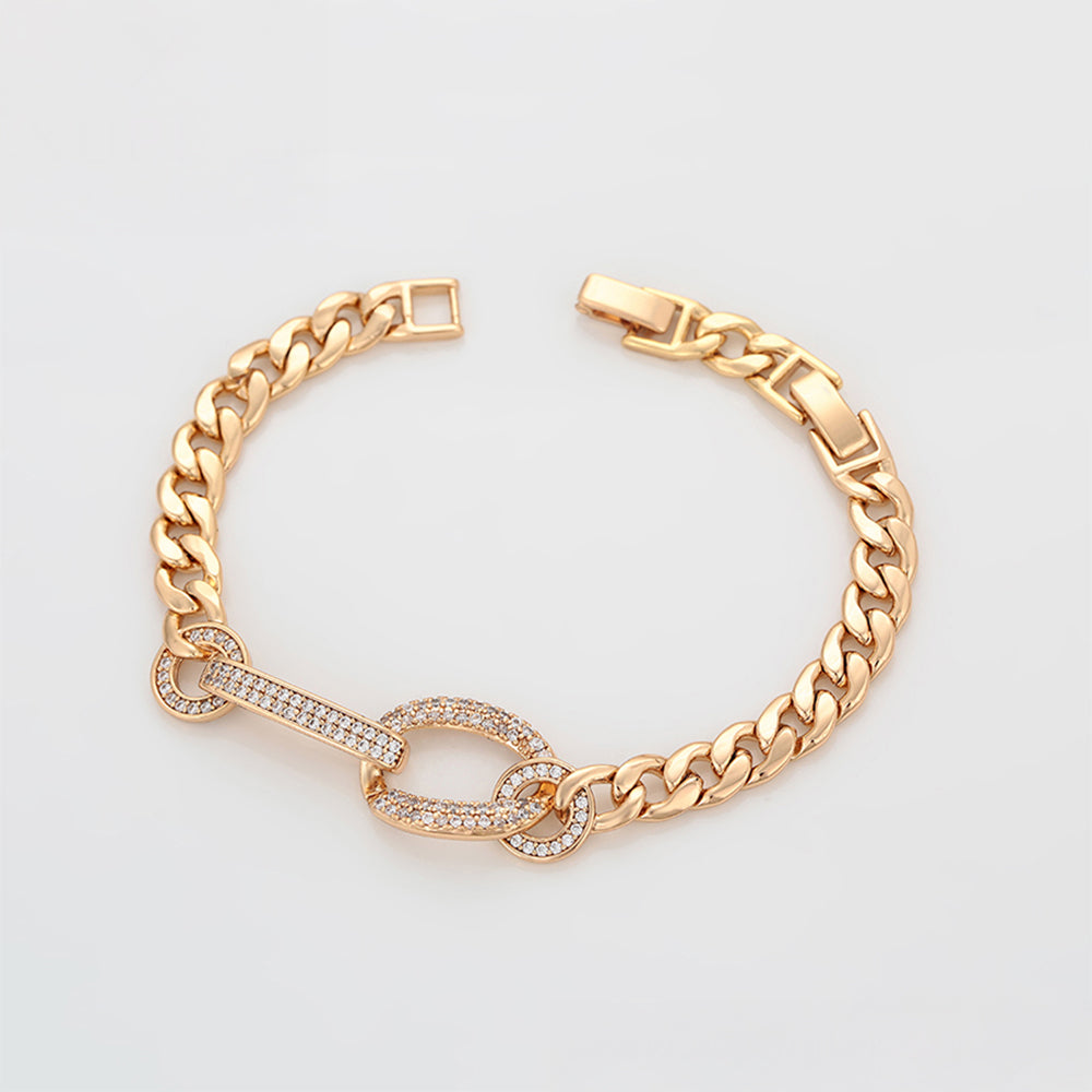 Brățară din Aliaj Placat cu Aur cu Cristal Alb Emporia®