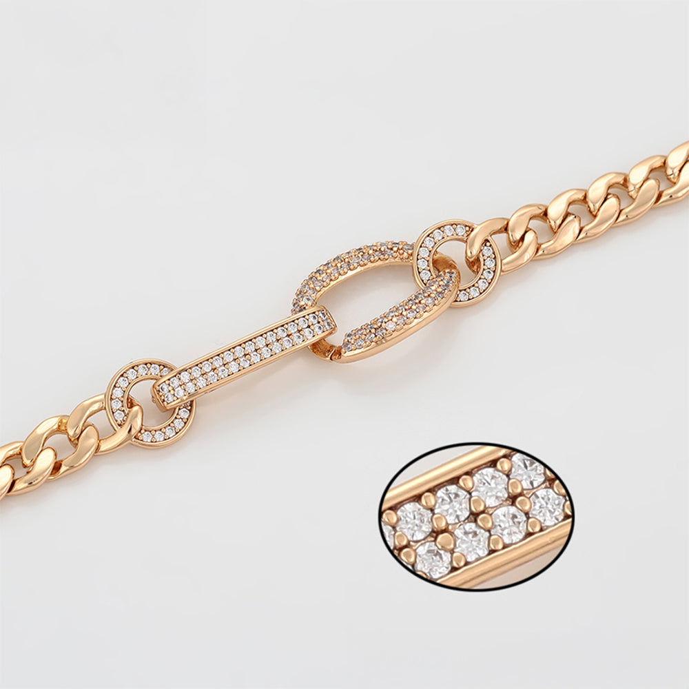 Brățară din Aliaj Placat cu Aur cu Cristal Alb Emporia® 1 