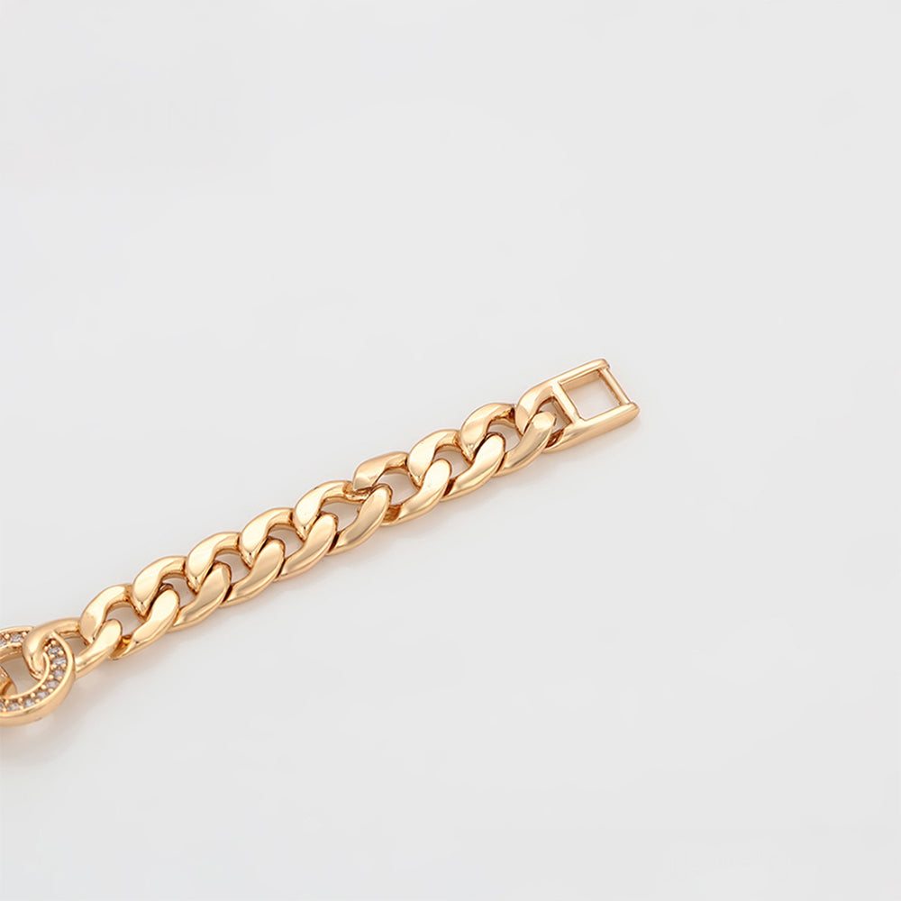 Brățară din Aliaj Placat cu Aur cu Cristal Alb Emporia® 10 