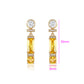 Cercei din Aliaj Placat cu Aur cu Cristal Galben Emporia® și Cristal Alb Emporia®