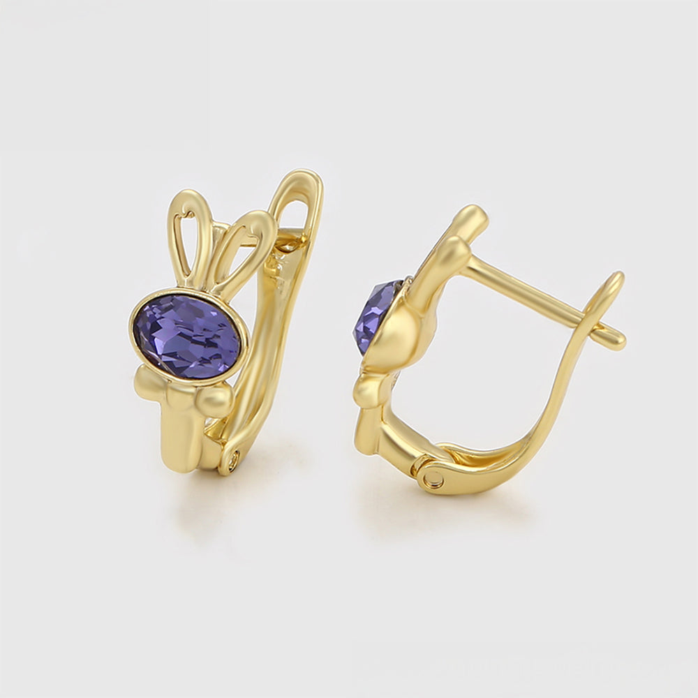 Cercei din Aliaj Placat cu Aur cu Cristal Violet Emporia® 3 