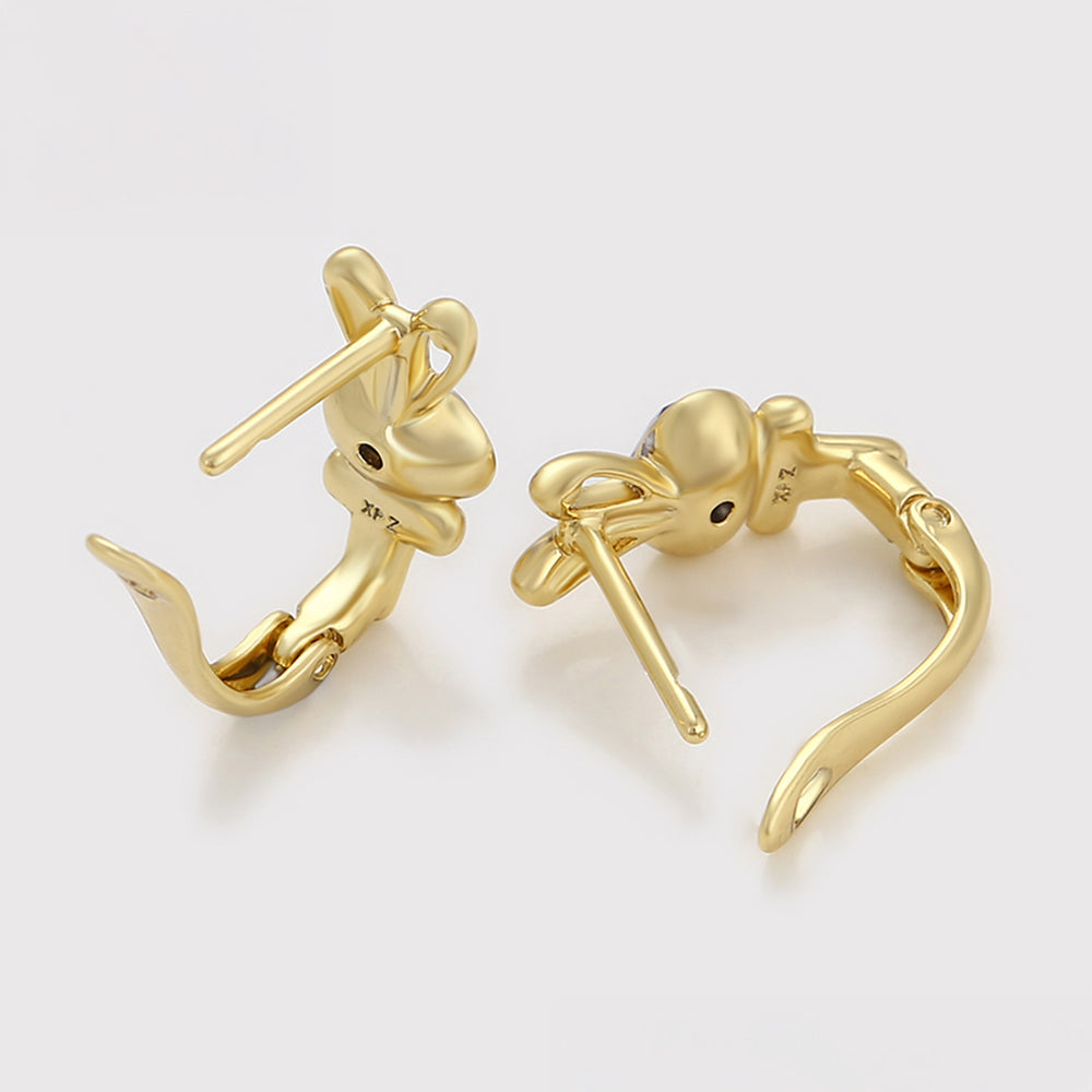 Cercei din Aliaj Placat cu Aur cu Cristal Violet Emporia® 4 