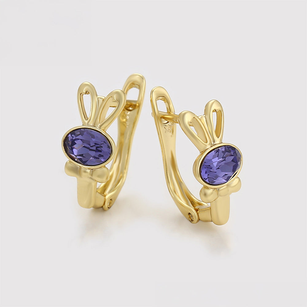 Cercei din Aliaj Placat cu Aur cu Cristal Violet Emporia® 7 