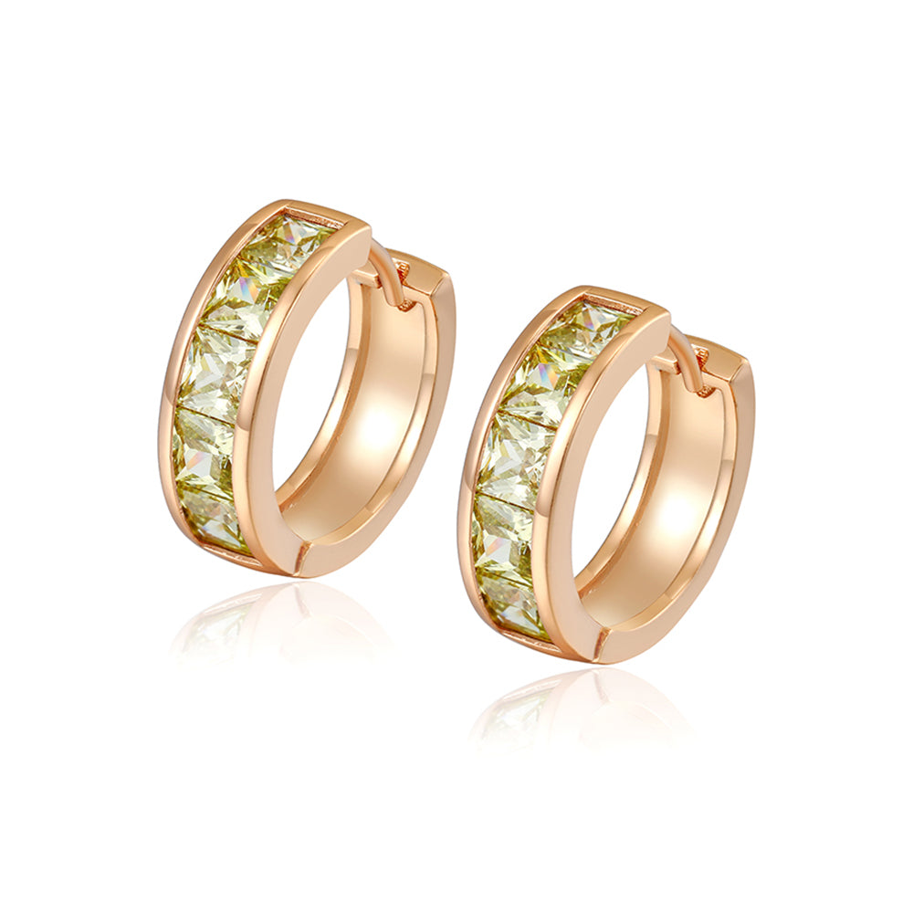 Cercei din Aliaj Placat cu Aur cu Cristal Verde Emporia®