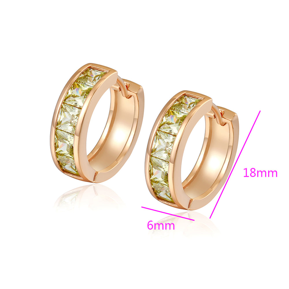 Cercei din Aliaj Placat cu Aur cu Cristal Verde Emporia® 3 