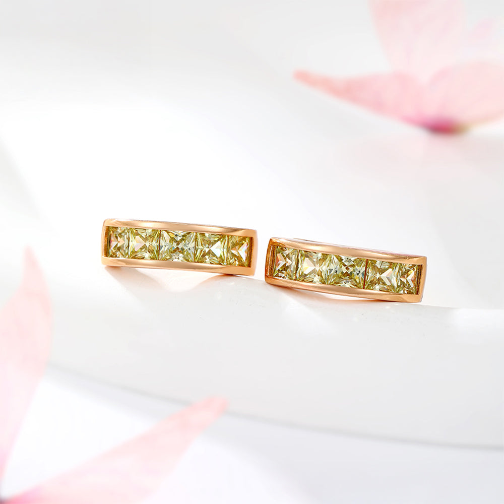 Cercei din Aliaj Placat cu Aur cu Cristal Verde Emporia®