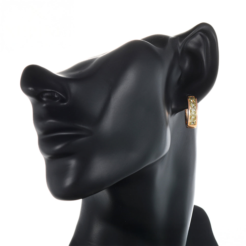 Cercei din Aliaj Placat cu Aur cu Cristal Verde Emporia® 5 