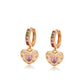 Cercei din Aliaj Placat cu Aur cu Cristal Roz Emporia® și Cristal Alb Emporia®