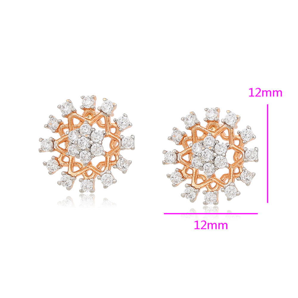 Cercei din Aliaj Placat cu Aur cu Cristal Alb Emporia® 2 