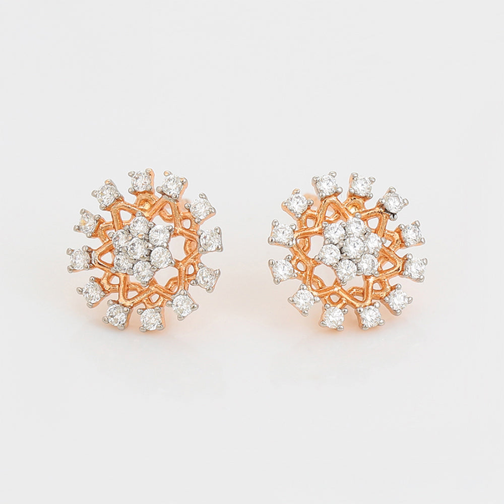 Cercei din Aliaj Placat cu Aur cu Cristal Alb Emporia®