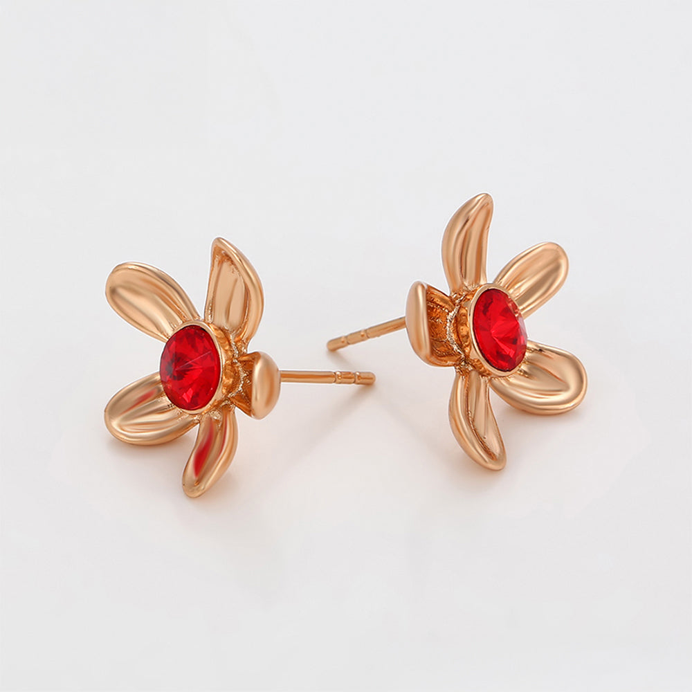 Cercei din Aliaj Placat cu Aur cu Cristal Roșu Emporia® 7 