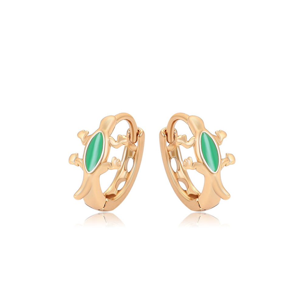 Cercei din Aliaj Placat cu Aur cu Cristal Verde Emporia® 1 