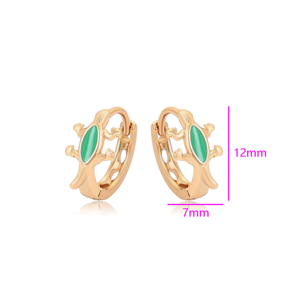 Cercei din Aliaj Placat cu Aur cu Cristal Verde Emporia®