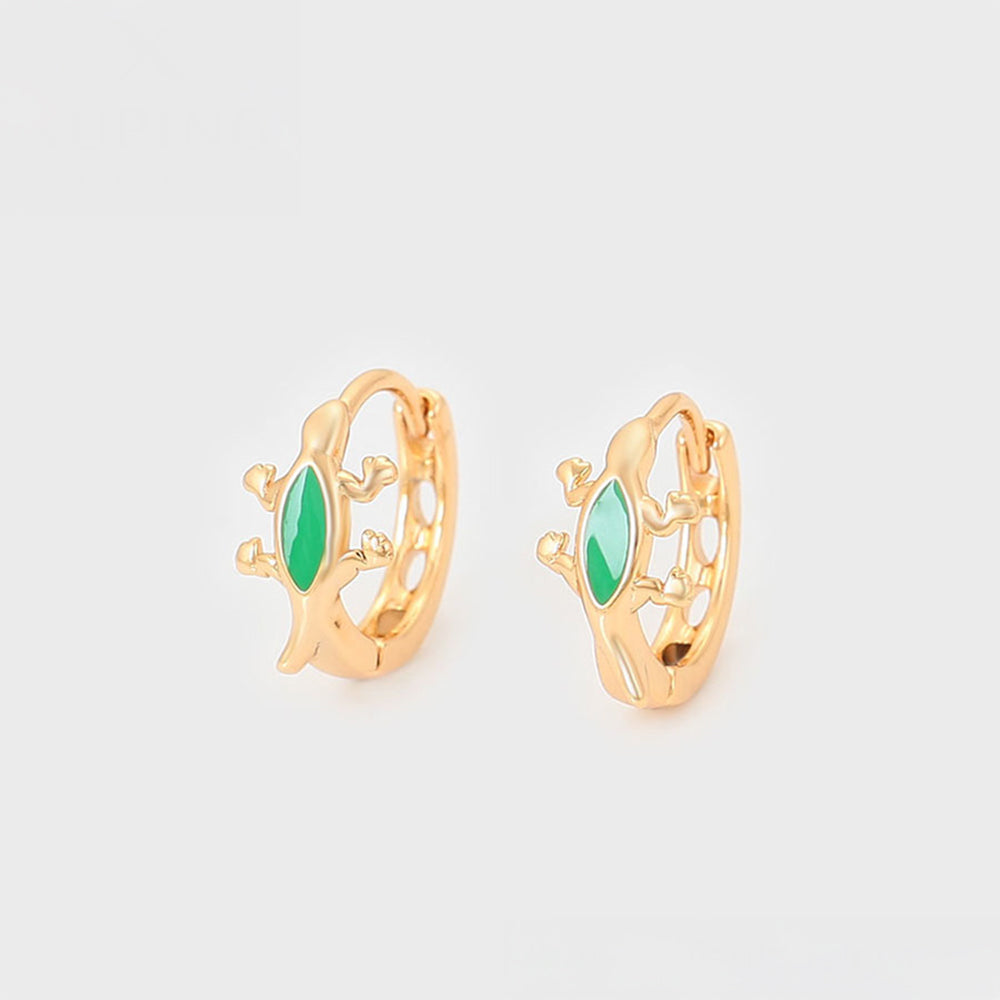Cercei din Aliaj Placat cu Aur cu Cristal Verde Emporia®