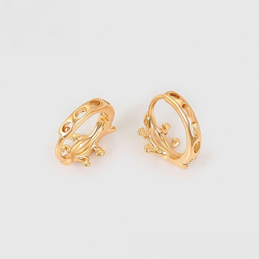 Cercei din Aliaj Placat cu Aur cu Cristal Roșu Emporia®