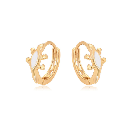 Cercei din Aliaj Placat cu Aur cu Cristal Alb Emporia®