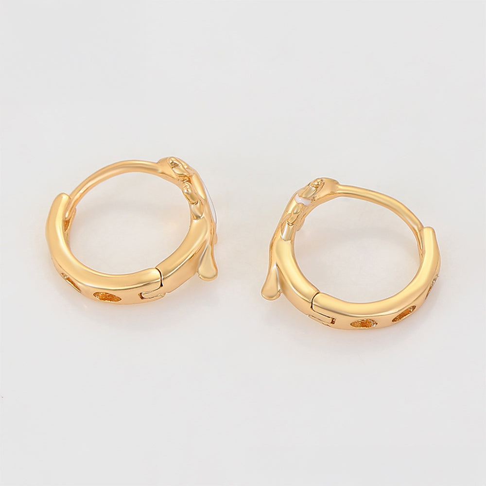 Cercei din Aliaj Placat cu Aur cu Cristal Alb Emporia®