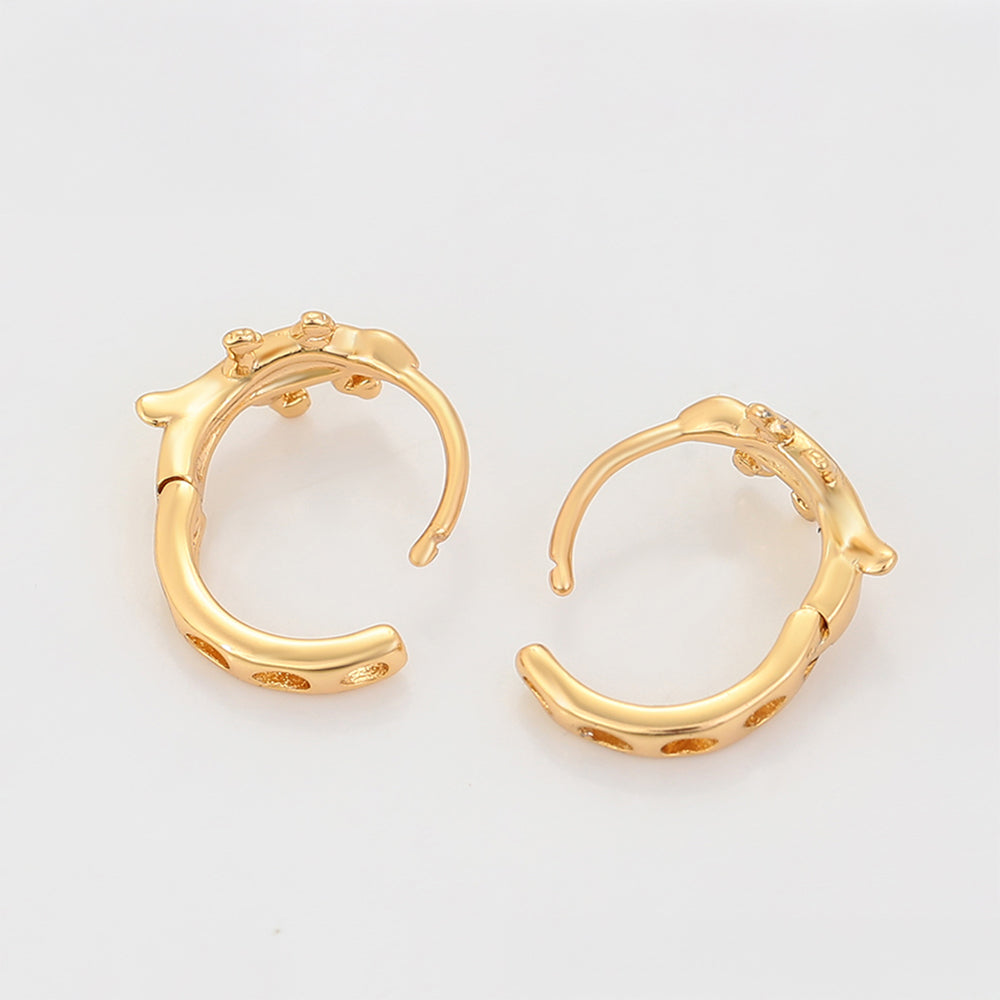 Cercei din Aliaj Placat cu Aur cu Cristal Alb Emporia® 4 