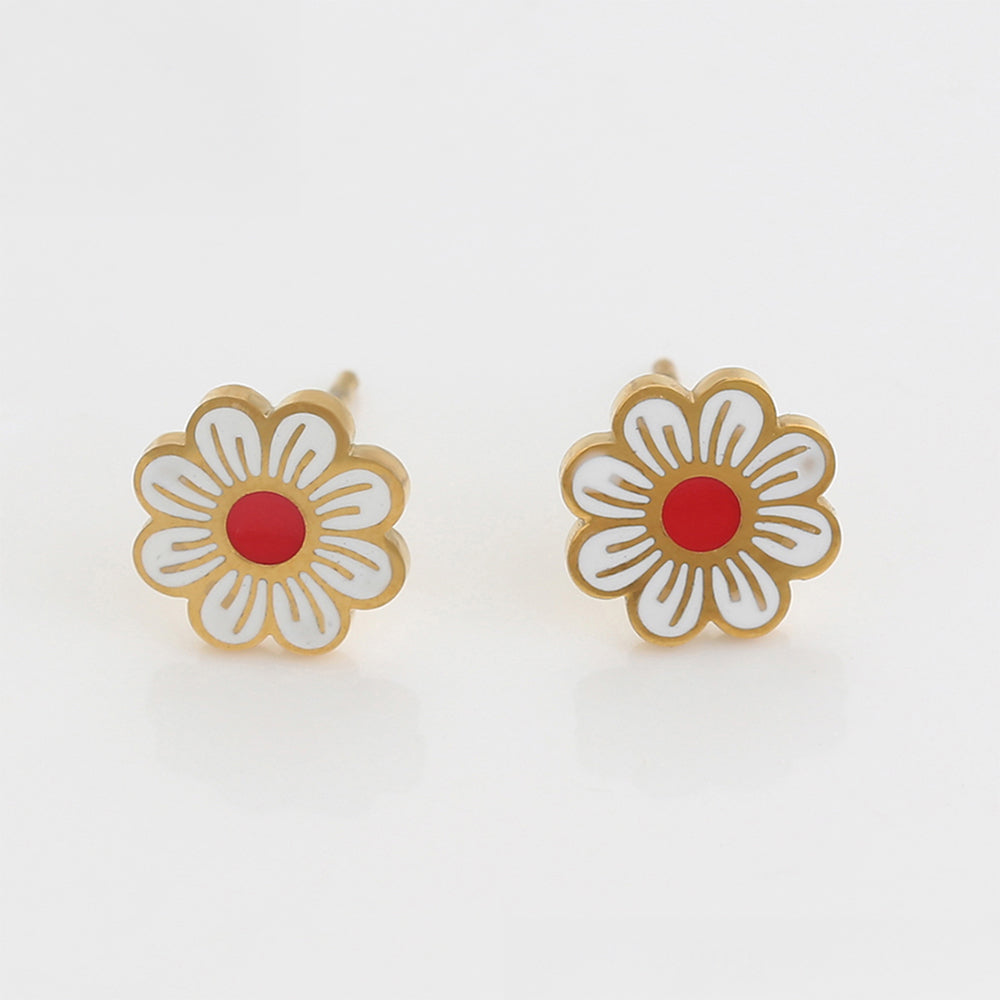 Cercei din Aliaj Placat cu Aur cu Email 4 