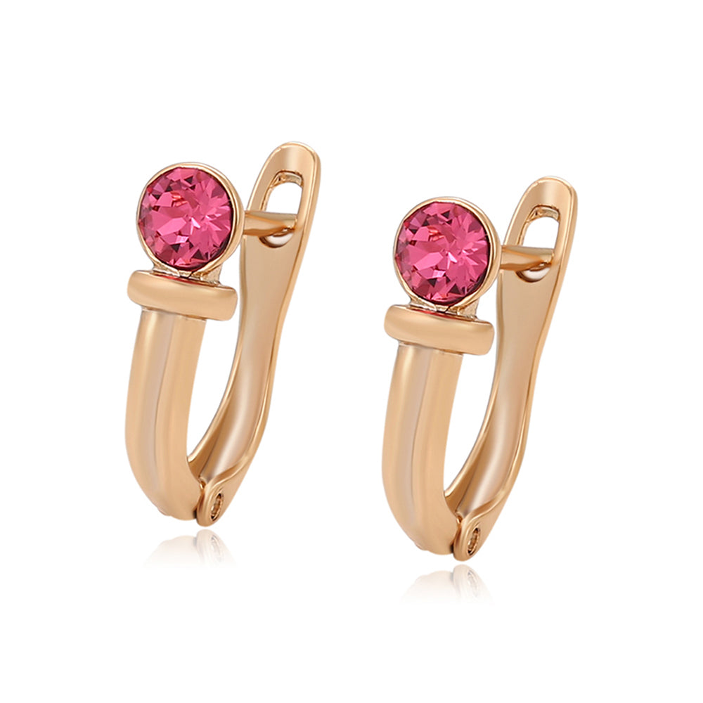 Cercei din Aliaj Placat cu Aur cu Cristal Roz Emporia® 1 