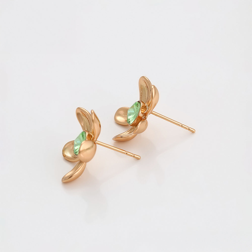 Cercei din Aliaj Placat cu Aur cu Cristal Albastru Emporia® 4 