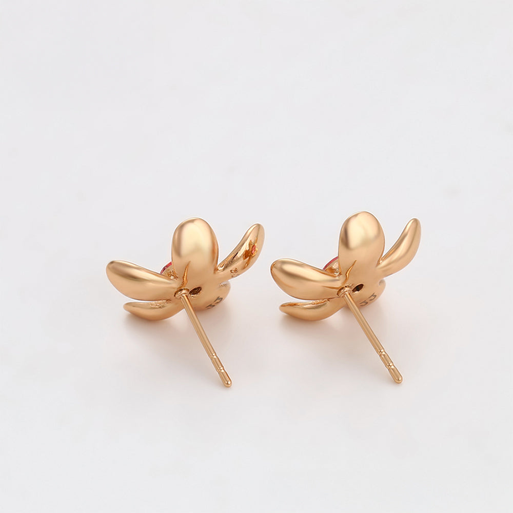 Cercei din Aliaj Placat cu Aur cu Cristal Roz Emporia®