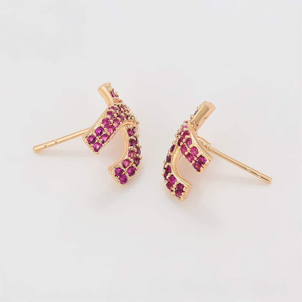 Cercei din Aliaj Placat cu Aur cu Cristal Roz Emporia® 4 