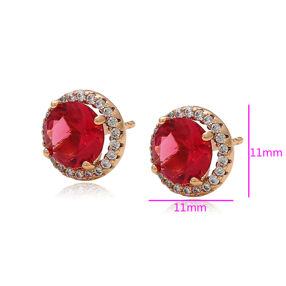 Cercei din Aliaj Placat cu Aur cu Cristal Roșu Emporia® și Cristal Alb Emporia® 2 