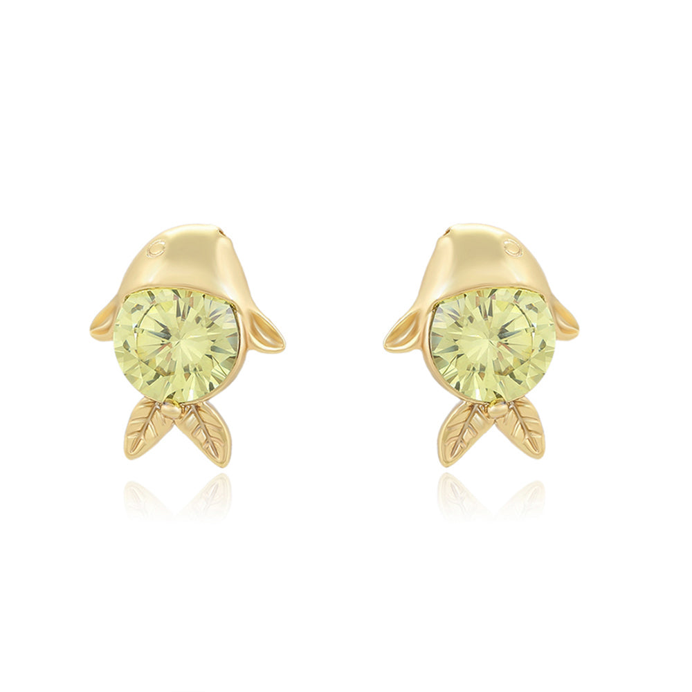 Cercei din Aliaj Placat cu Aur cu Cristal Verde Emporia® 1 